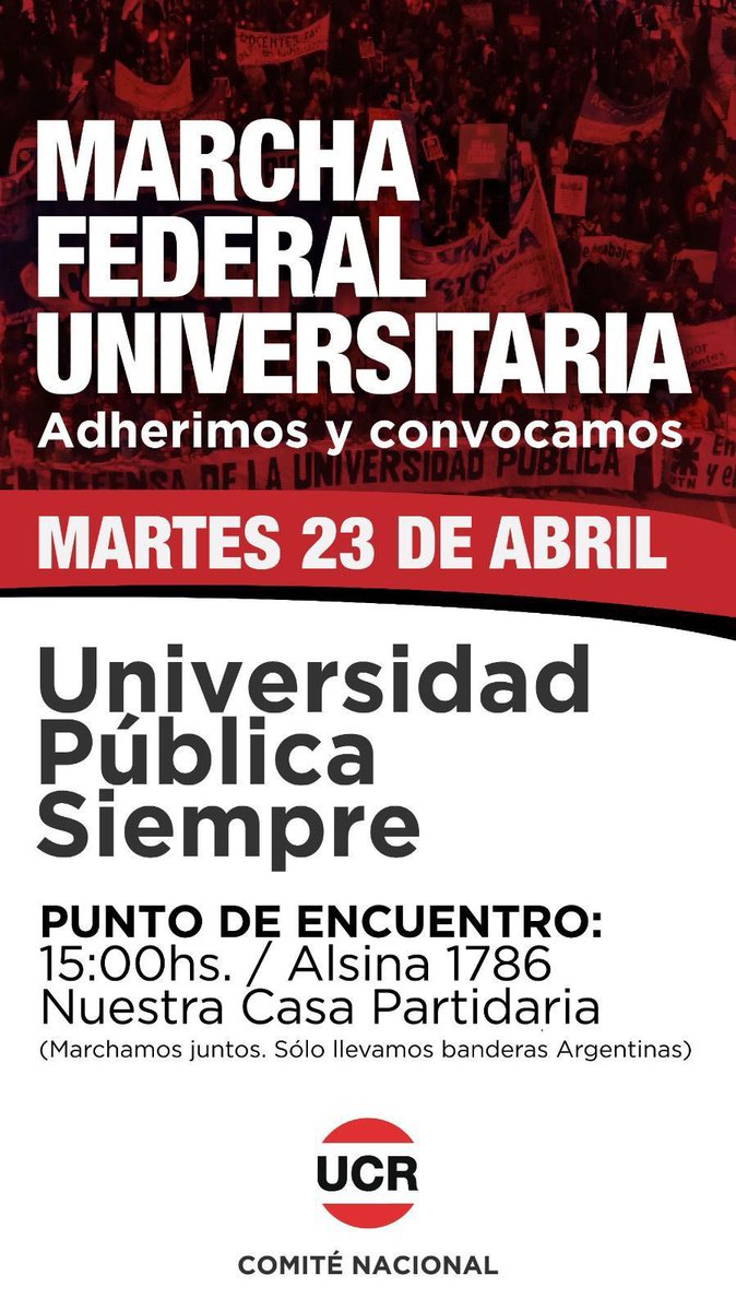 Mañana marchamos en defensa de la #EducacionPublica.Que no se desfinancie nuestra #Universidad