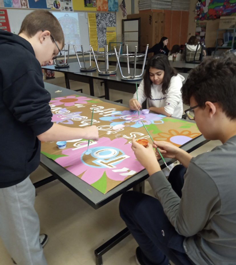 Happy to have Myla, Alex and Zach in Art Club, helping prepare a display for our upcoming Concerts and Creativity showcase on May 4th! <a href="/NMSViking/">Mr. Buterbaugh NMS</a> <a href="/PennDelco/">Penn-Delco SD</a> @MrsGordon_ART <a href="/pdsdsuper/">Dr.George Steinhoff</a>