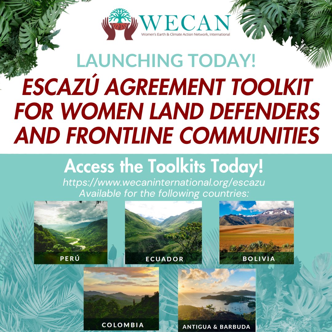 🌎Today on #EarthDay, WECAN is launching a new resource in the fight for environmental justice and support for women land defenders in the LAC region that equips women to navigate their country's laws to achieve the protections of the #Escazú Agreement. 🌿Learn more →…