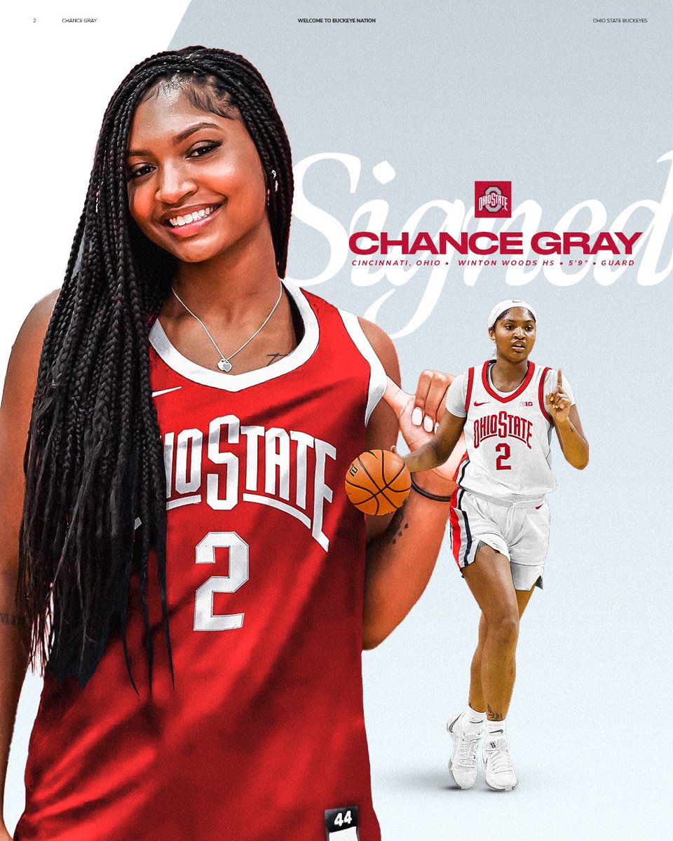 🖊️ Scarlet + GRAY‼️ Welcome to Buckeye Nation @chancegrayy ! Chance joins the Ohio State Buckeyes after spending the last two seasons at Oregon where she averaged 13.9 pts, 2.9 reb, and 3.0 ast for the Ducks in 2023-24. #GoBucks