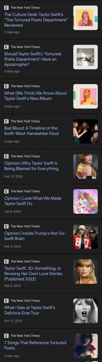 lostinspeaknow's tweet image. nytimes: we have taylor swift fatigue 

also nytimes: