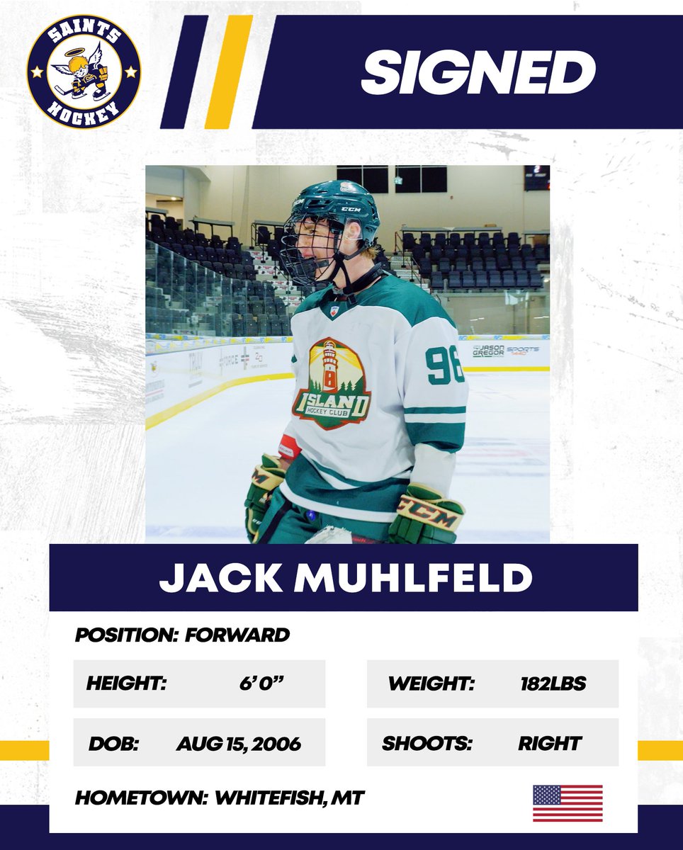 We would like to welcome Jack Muhlfeld to the organization! Muhlfeld has signed a recruitment letter for the 2024-2025 season. Read more here --> sgsaints.ca/saints-sign-ja… #BCHL | #SaintsNation