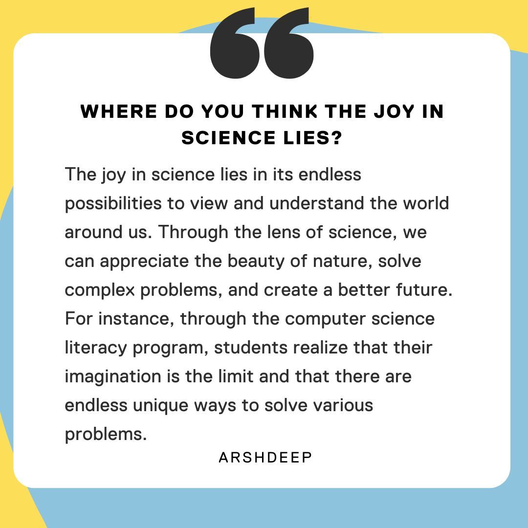 Join us in applauding Arshdeep, our newest Volunteer of the Month! His dedication to our digital literacy program is truly inspiring!

🔬Curious about Arshdeep's role at SciXchange and his passion for science outreach?  

👉 SWIPE to read his full response.