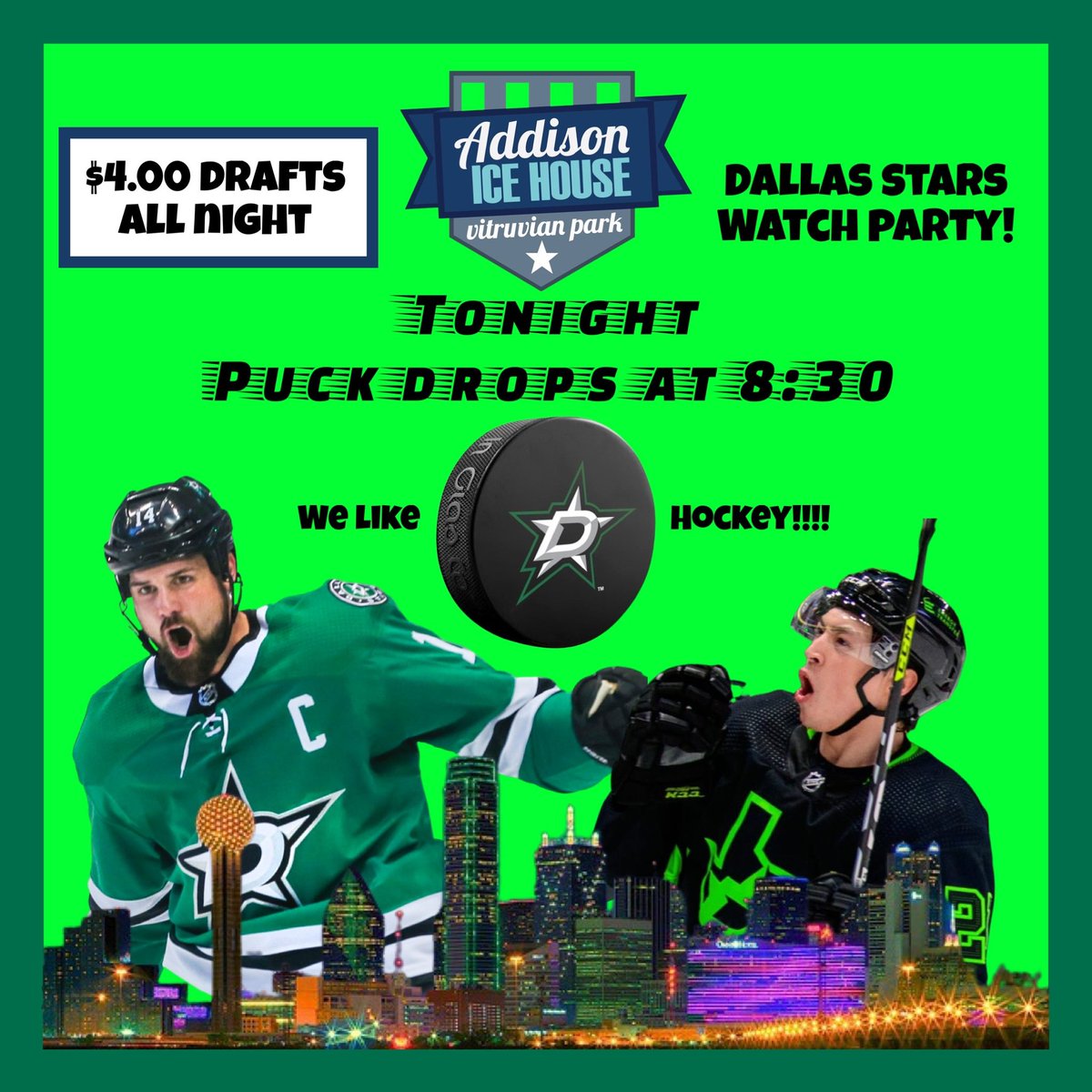 ATown_IceHouse's tweet photo. The playoffs are here and we have $4 beer!! https://t.co/lnsyXaJhkD