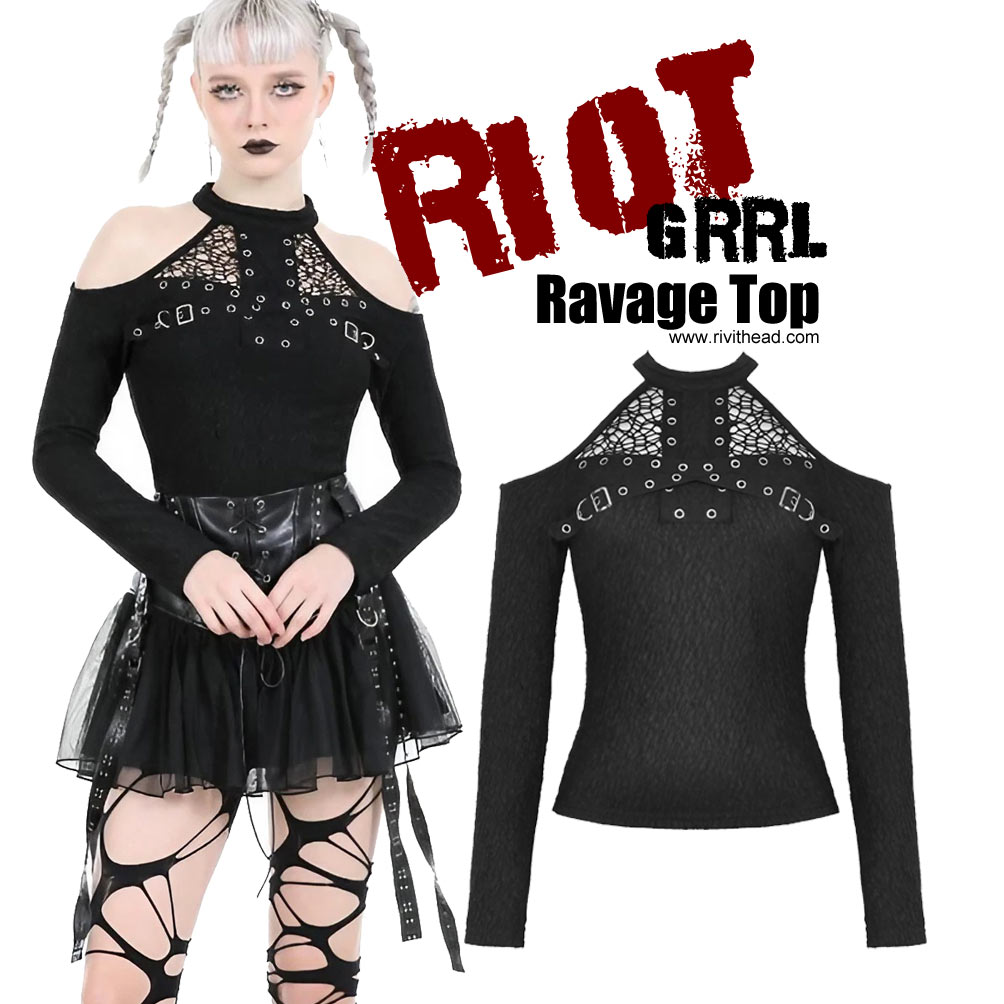 Unleash your rebellious side with the Riot Grrl Ravage Top! 🖤

rivithead.com/womens-shirts/…

This edgy black top features daring cut-out shoulders, and mesh-covered open chest.

#goth #punk #punkgirl #punkfashion #punkstyle #gothicclothing #gothicstyle #gothicfashion #gothic
