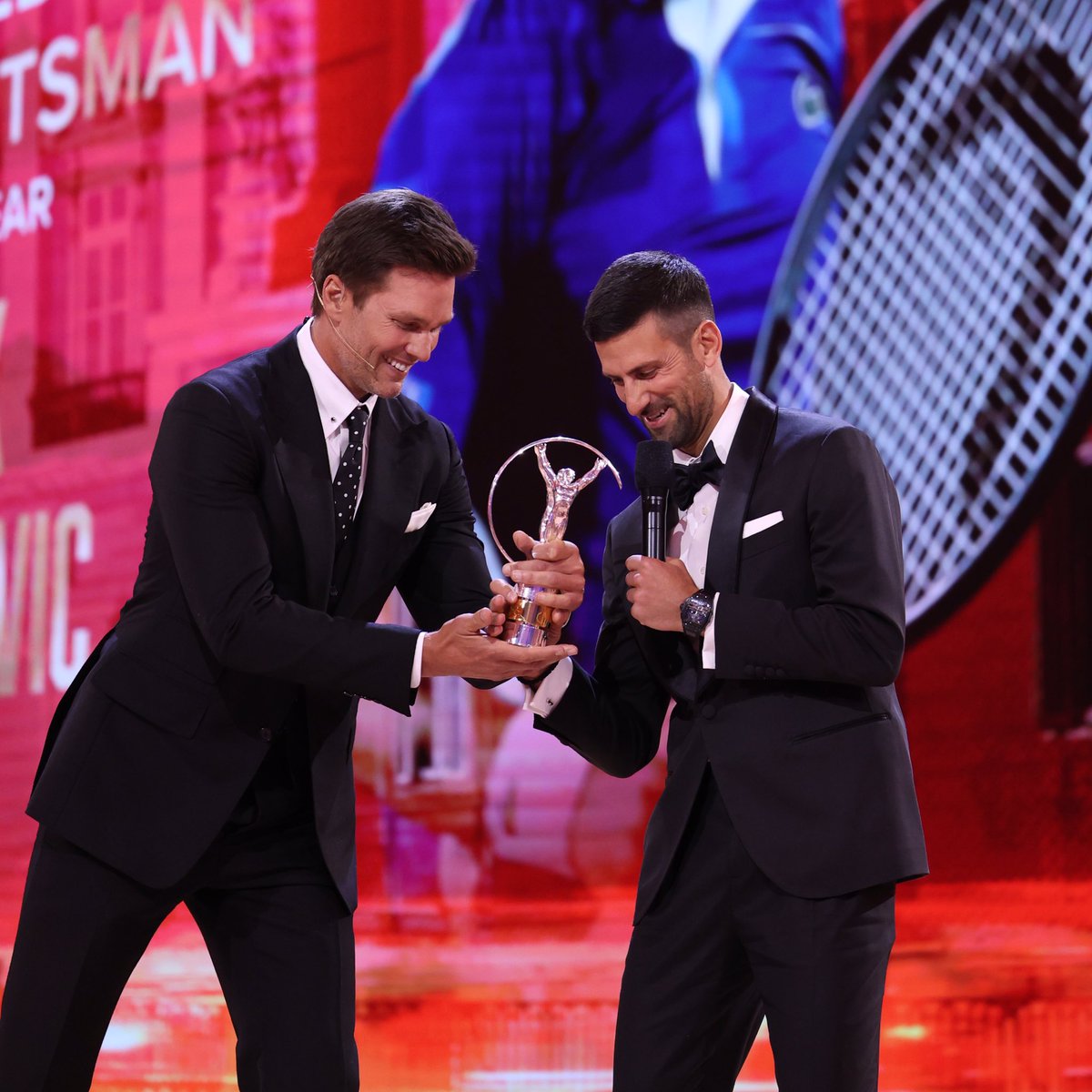 Tom Brady: “Novak Djokovic is the Greatest Of All Time” Greatness recognises Greatness 🙌 #Djokovic #NoleFam #GOAT𓃵 #Laureus24 @TomBrady @DjokerNole