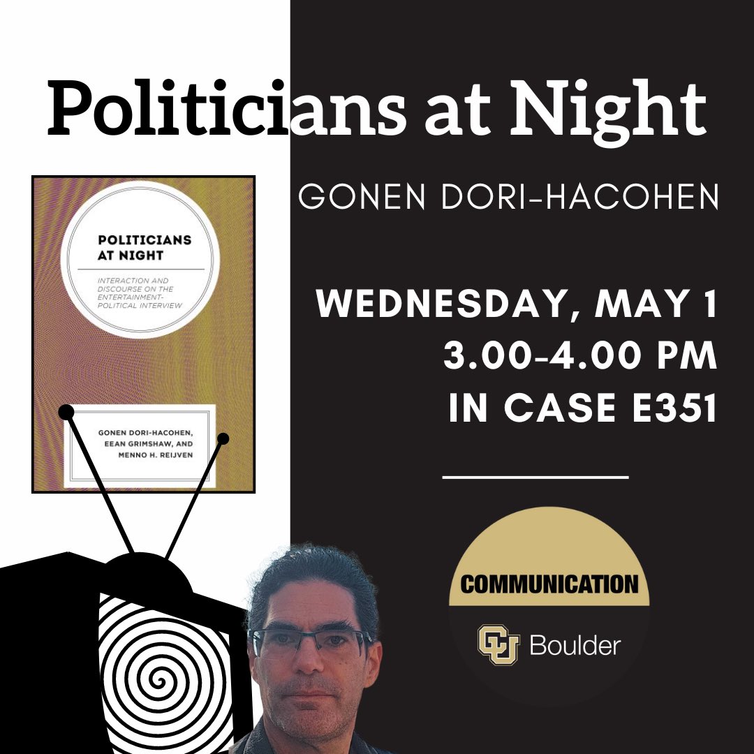 Join us for a talk by Dr. Dori-Hacohen. Learn about the Entertainment-Political Interview on late night talk shows and how hosts and politicians keep a façade of politics while entertaining US audiences #LateNightShow #StephenColbert #TheLateShow #JimmyKimmelLive