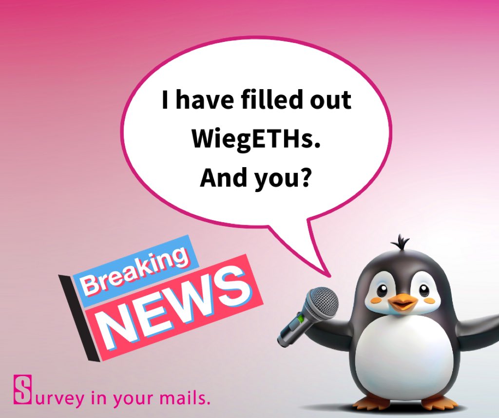 ETH-people: check your e-mails and complete the wiegETHs survey! One small step for everyone, one giant leap for the whole community! 🫰🫶🏼🦾 @vseth and @AV_ETH #wiegETHs