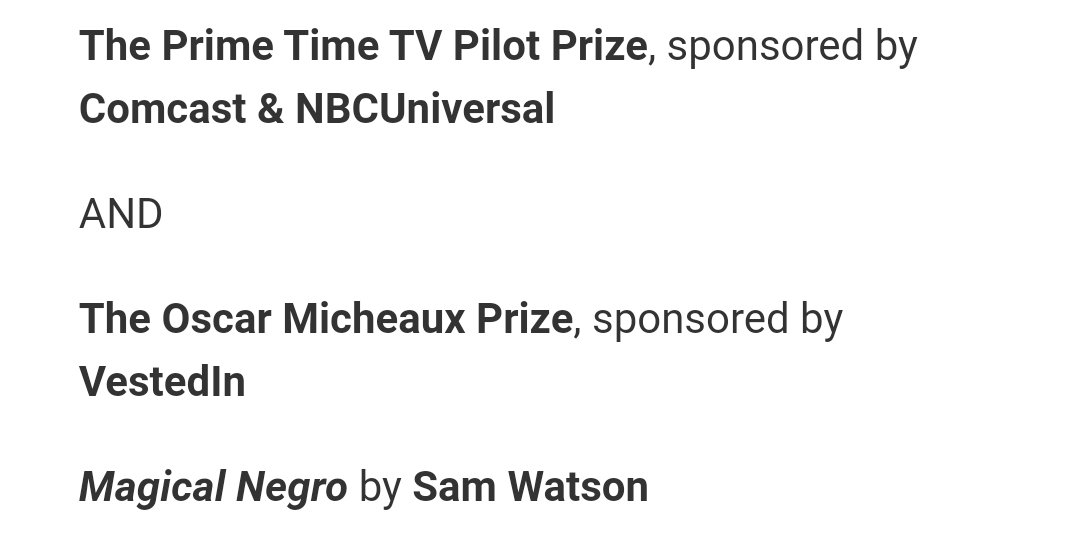 My pilot MAGICAL NEGRO won the TV award and The Oscar Micheaux prize for @GPFO 's Set in Philadelphia contest! I'm super proud of this, esp being from Philly myself😁 Legit means a lot to me🙌🏾 And might as well take a quick sec to say that I'm available for staffing haha