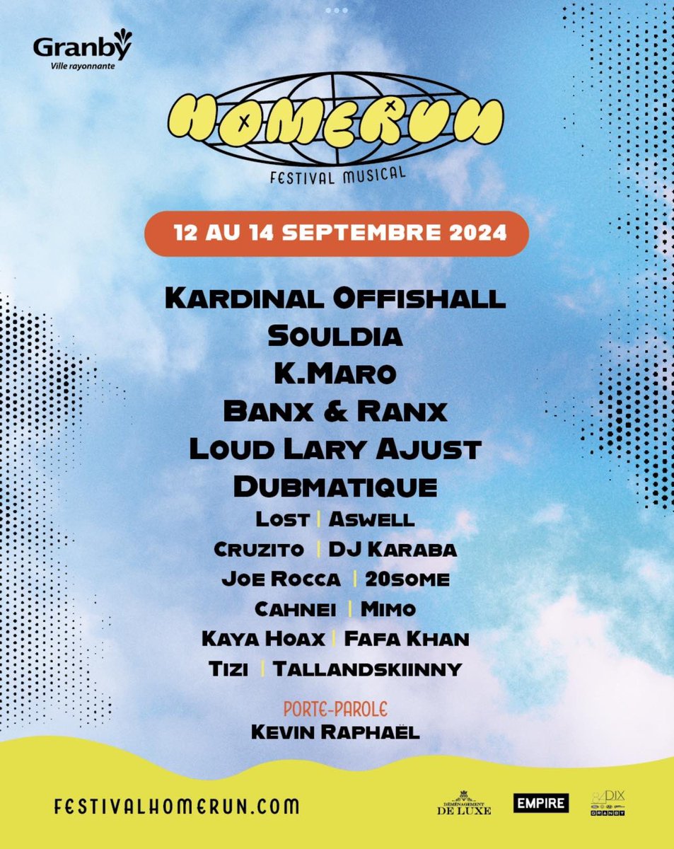 Quel honneur. Salut #Granby ! Le HipHop Qc se porte bien. See you soon xx #qcraps #homerunfest #festivalqc