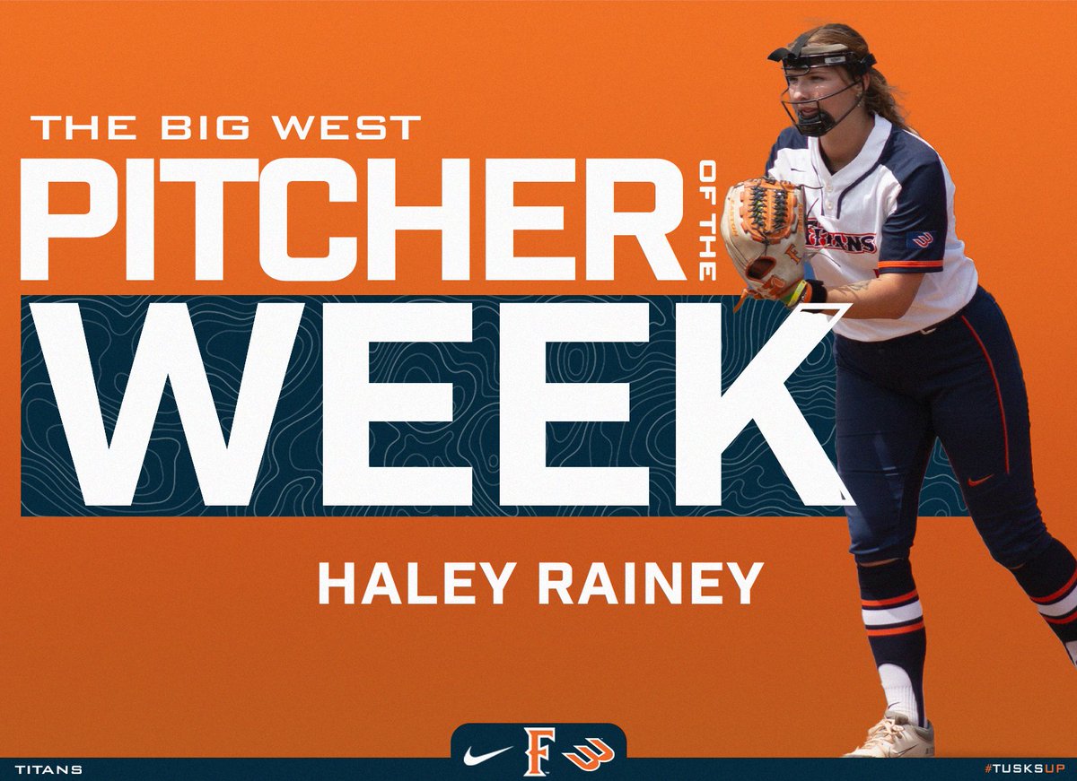Haley Rainey earns second Big West weekly recognition following Saturday's no-hitter at UC Santa Barbara!! 📰:fullertontitans.com/news/2024/4/22… #TusksUp