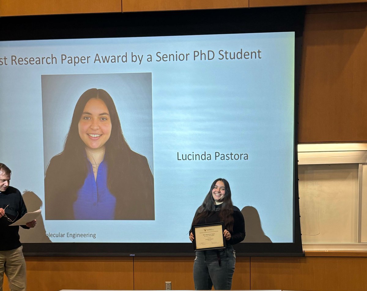 Immunoengineering Lab (@wilsonlabvu) on Twitter photo Congrats to <a href="/WilsonLabVU/">Immunoengineering Lab</a> <a href="/VUEngineering/">VU Engineering</a> graduate student <a href="/LucindaPastora/">Lucinda Pastora</a> on winning the 2024 ChBE Department Best Research Paper by Senior Graduate Student Award! Congrats to <a href="/WilsonLabVU/">Immunoengineering Lab</a> <a href="/VUEngineering/">VU Engineering</a> graduate student <a href="/LucindaPastora/">Lucinda Pastora</a> on winning the 2024 ChBE Department Best Research Paper by Senior Graduate Student Award!