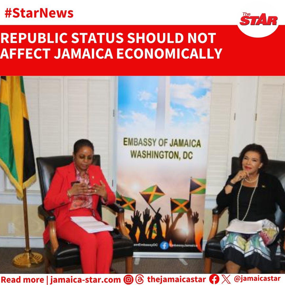#StarNews: Jamaica should not be economically worse off when it becomes a Republic, says Minister of Legal and Constitutional Affairs, Marlene Malahoo Forte. READ MORE: tinyurl.com/3y9cub9d