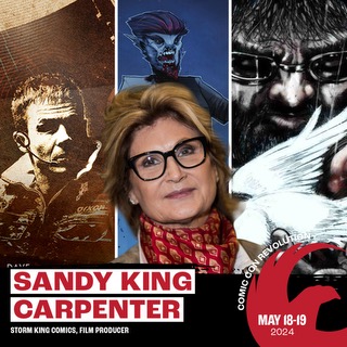 Mark your calendars! Sandy King Carpenter is appearing at @comicconrvltn May 18-19. Come meet the Storm King gang and get your hands on some killer merch.