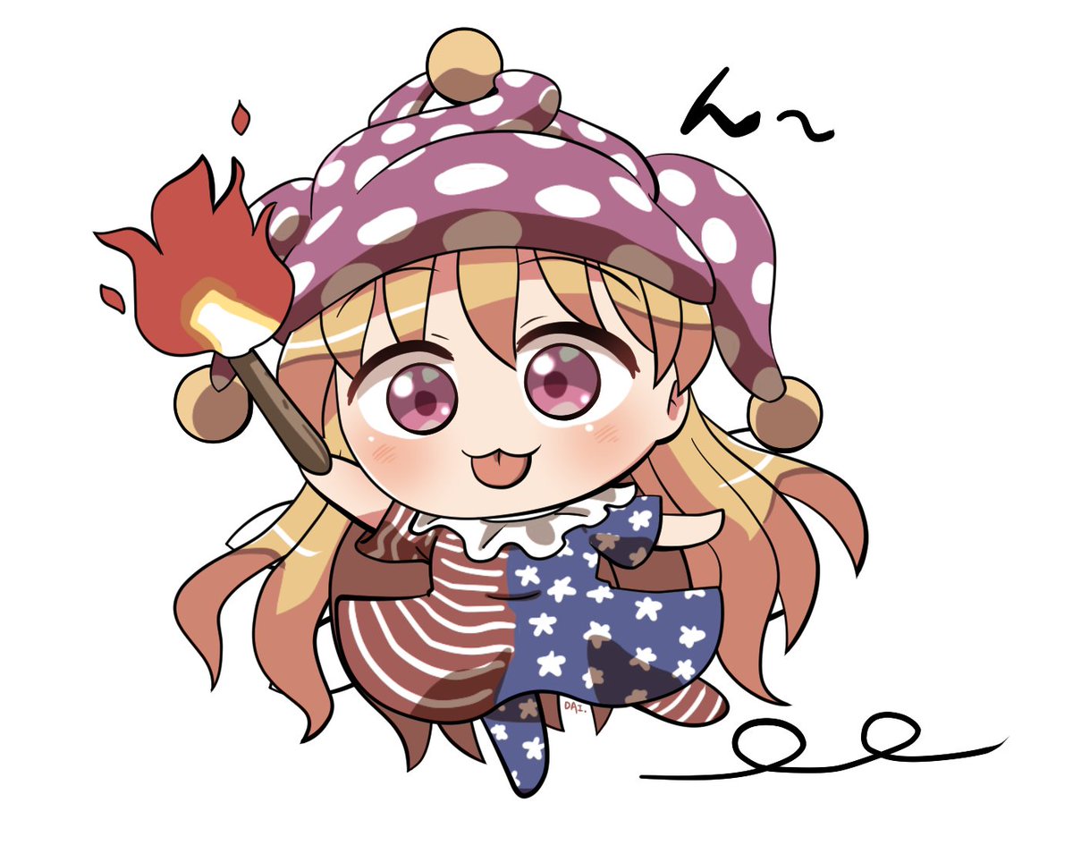 clownpiece 1girl solo long hair looking at viewer blush smile open mouth  illustration images