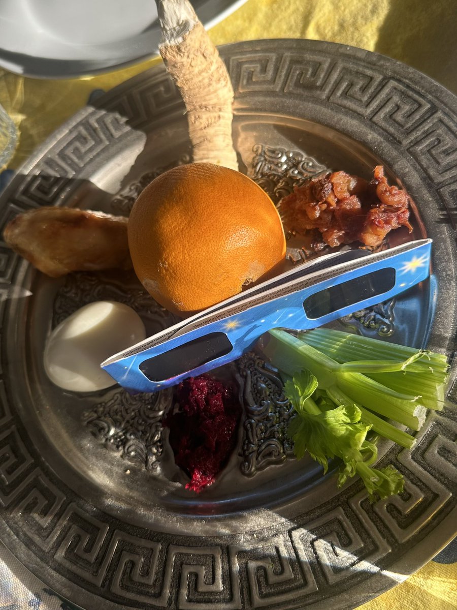 To our Seder plate this year - we add a new feature - we add the eclipse glasses to remind us all how it is to turn a blind eye to suffering others. 
#HappyPassover all!
#PCCMEats