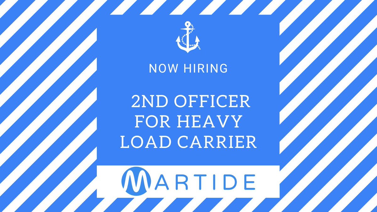 Join Date: 15th May Contract: 1 Month Salary: $3,500 - 3,700 Company: SeaCrest Apply: buff.ly/2Piaa1G #seafarerjobs #seamanjobs #jobsatsea #maritimejobs #jobsonships #shipjobs #secondofficerjobs #secondofficer #secondmate #secondmatejobs #2ndofficerjobs #2ndmatejobs
