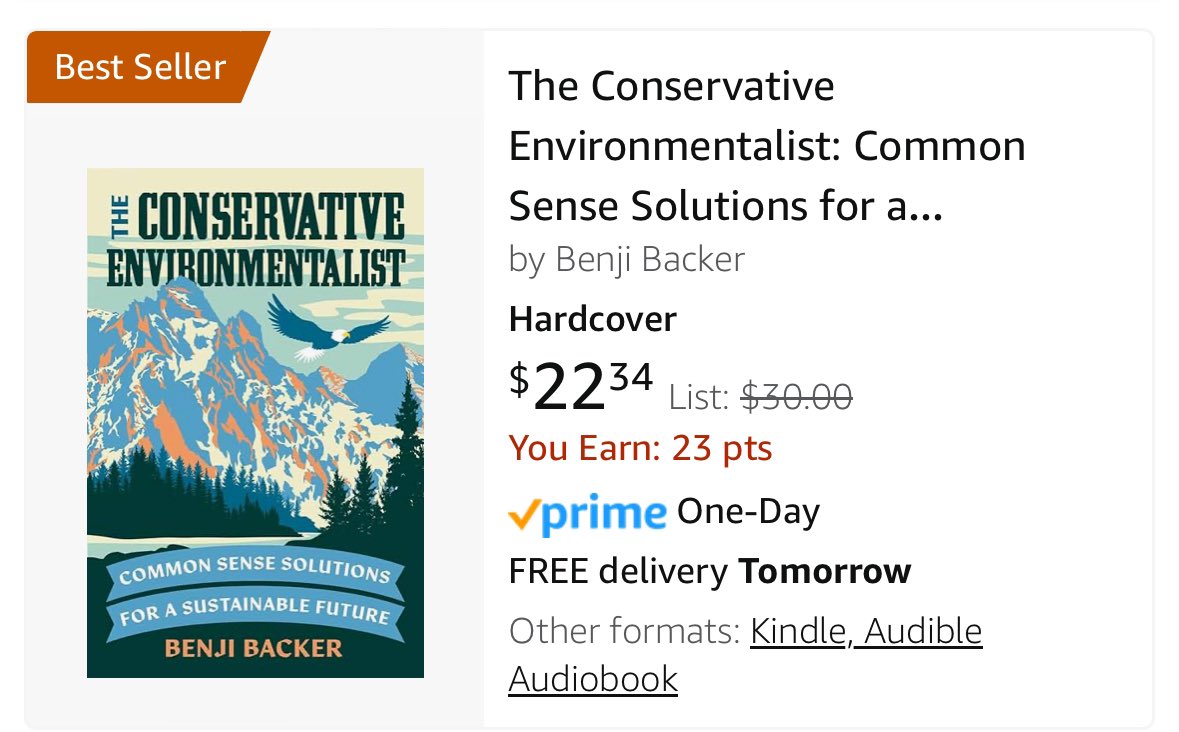 The Conservative Environmentalist is on sale (and a best-seller) for #EarthDay. 

It’s the first book outlining how we solve environmental challenges with conservatives at the table. 

Sensible environmentalism.

Nonpartisan environmentalism.

The future of environmentalism.