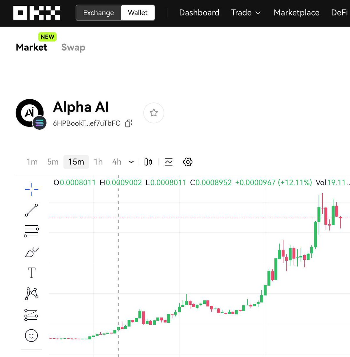 $Alpha-AI Now Listed on OKX WEB3 Wallet! Now you can trade buy &amp; sell via OKX! 😱😱😱🚀🚀🚀🚀

Wen Spot? 👀🧠

Trade Now: okx.com/web3/dex-marke…