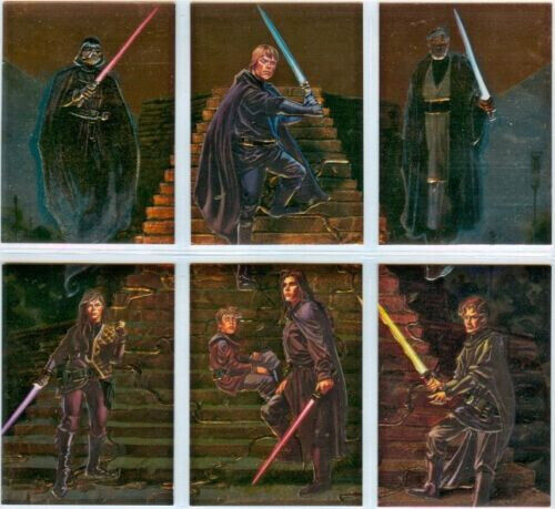 Anyone know more about the Star Wars Finest 1996 Skywalker Family trading cards? These depictions of Jacen, Jaina, and Anakin are fascinating