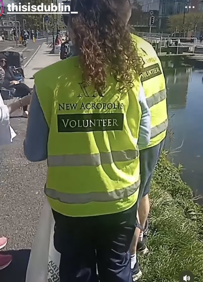I was driving along the Grand Canal Sunday morning and saw people cleaning. Fair play. Until Instagram account #thisisdublin published photo/video. “New Acropolis” group. Worth googling. Make up your own mind.