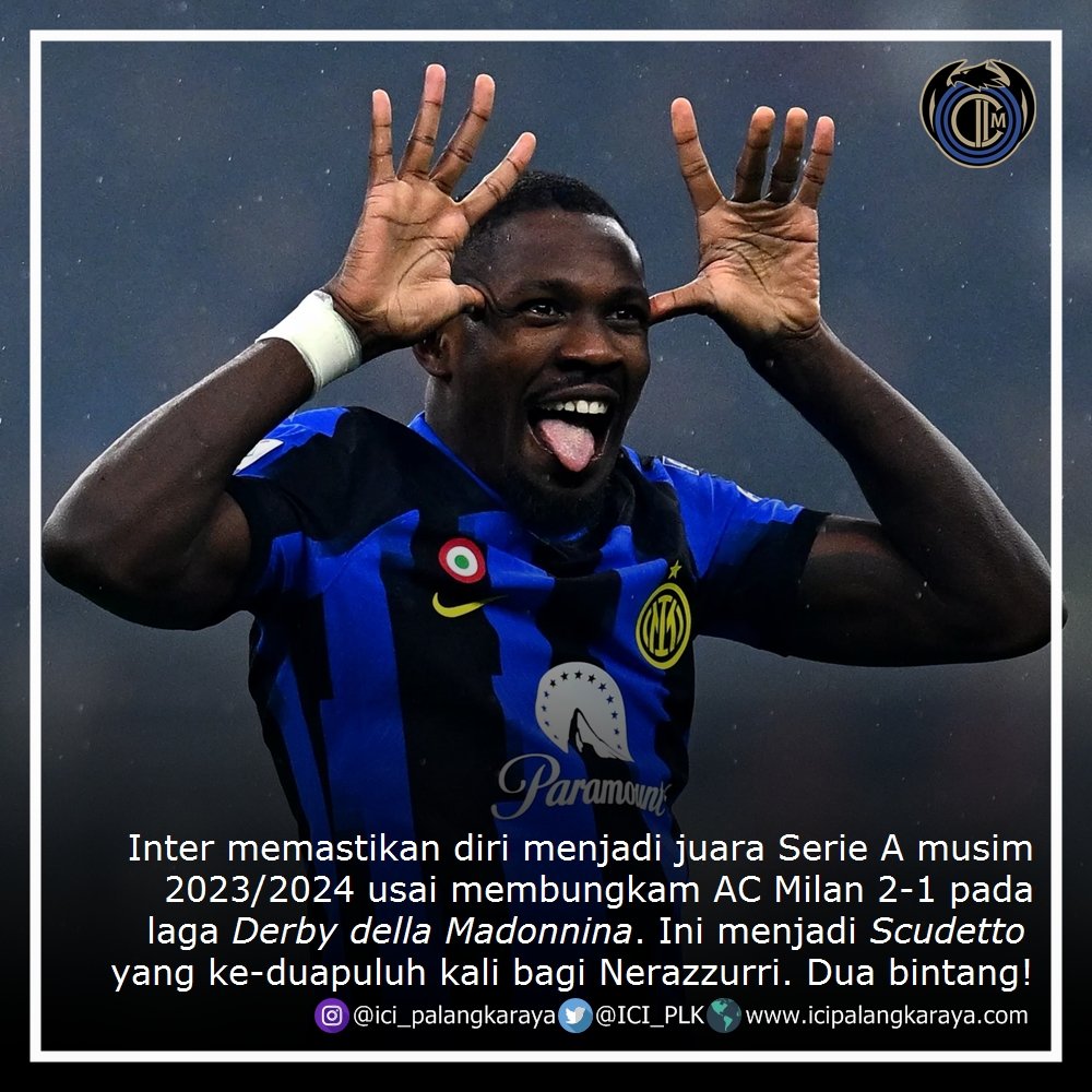 Inter resmi menjuarai Liga Italia Serie A musim 2023/2024 setelah berhasil mengalahkan AC Milan dengan skor akhir 2-1. Inter juara dengan menyisakan lima laga. Forza Inter! ⭐⭐