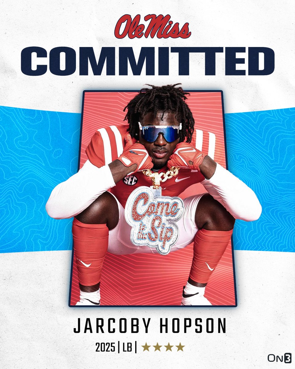 🚨BREAKING🚨 4-star LB Jarcoby Hopson has committed to Ole Miss🦈 More from @Zach_Berry: on3.com/teams/ole-miss…