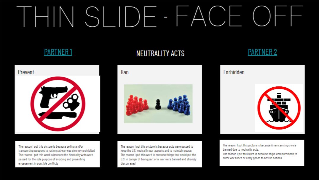 WH-WWII-US Neutrality? ✅#FastandCurious ✅#AnnotateandTell-Isolationism ✅#ThinSlide Face-Off - Neutrality Acts ✅#SketchandTell smashed w/ #3xCER-Were these the acts of a neutral nation? #eduprotocols #RackandStack Check out the lesson here: docs.google.com/presentation/d…