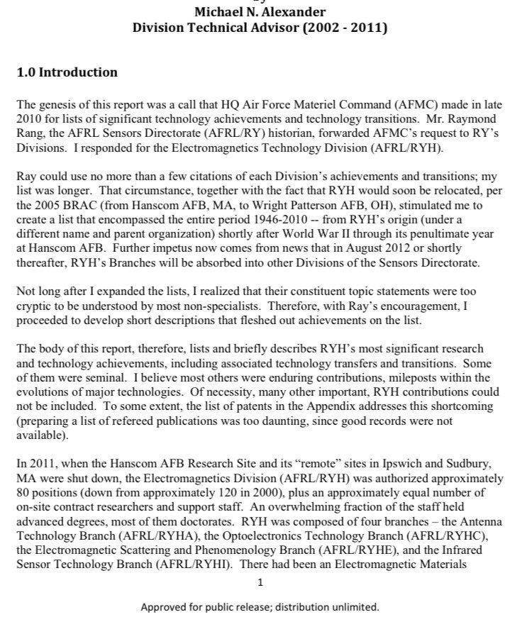 Scientific and Technological Achievements, 1946-2011, of the AFRL Electromagnetics Technology Division (AFRL/RYH) and Its Progenitors

Source:

ia802800.us.archive.org/7/items/DTIC_A…

#ufotwitter #ufox #uaptwitter #uapx