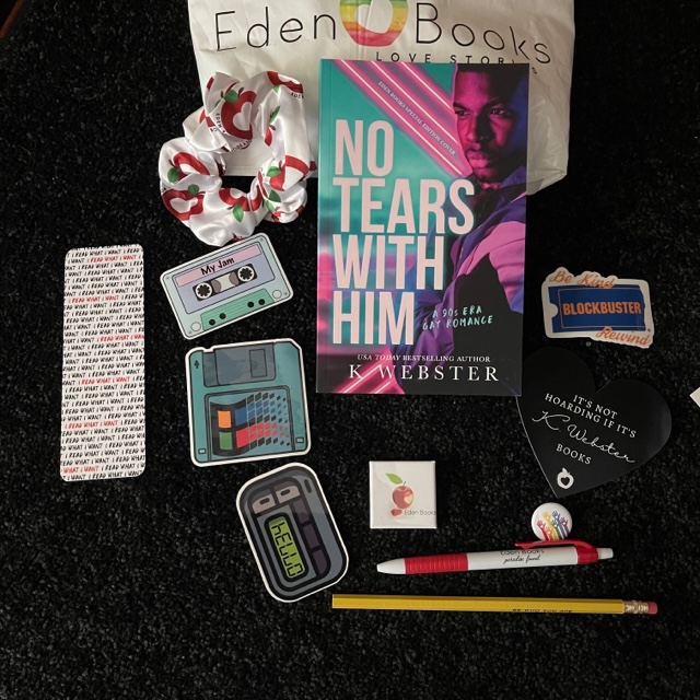 OMG Check out this GORGEOUS Limited Edition Cover for NO TEARS WITH HIM by K Webster from Eden Books and the swag that came with it was a blast from the past! 
Who remembers making words out of numbers on beepers? 07734 = hello
#nadinebookaholic
#bookmail