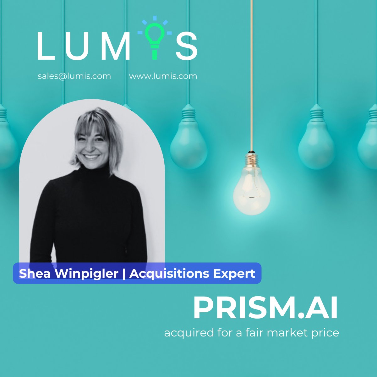 Prism.ai has been acquired. Congratulations to Shea and our client! #Lumis