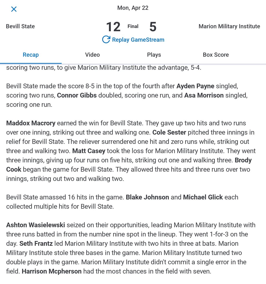 BevillBaseball's tweet image. Bears finish the 2024 season with a win and a big day from Sophomore Ayden Payne! Thank you, Bears fans! #GoBears