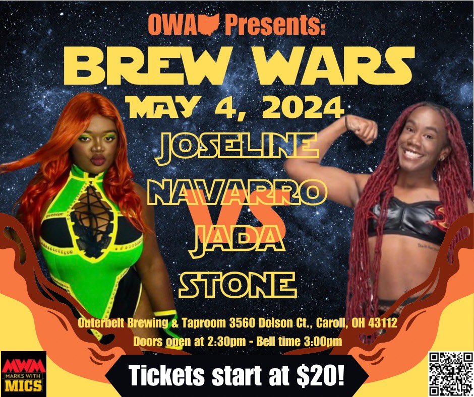 💥 ICYMI! 💥

The Gold Standard vs. The Spark at BREW WARS!

Saturday May 4th
Doors open: 2:30pm
Bell time: 3:00pm

Get those tix!! 🎟️ tinyurl.com/outerbelt4 

#OWABrew #BrewWars #indiewrestling #liveprowrestling #prowrestling #outerbeltbrewing