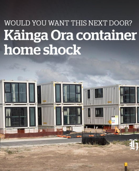 Hey @nzherald I have some questions... Why is a container house 'Iconic' when rich people do it. And a 'shock' when its for the poors?