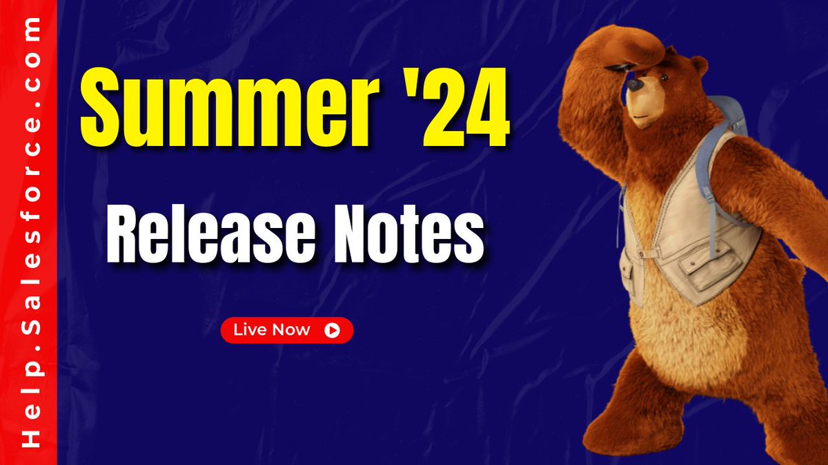 Help your Admin, share the news. The #Summer24 Release Notes are now live!
buff.ly/3xLrOlk 

#ReleaseHighlights #Salesforce #Summer24ReleaseNotes