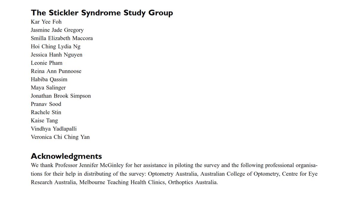 A #multidisciplinary study co-created with #audiology, #speechpathology & #optometry #students to raise awareness on #sticklersyndrome. @UniMelbDOVS @UniMelb @UniMelbMDHS @EyeResearchAus @DrLaurenAyton @alexisceecee @BRT_LungGuy #mshs 

Online Open Access: dovepress.com/articles.php?a…