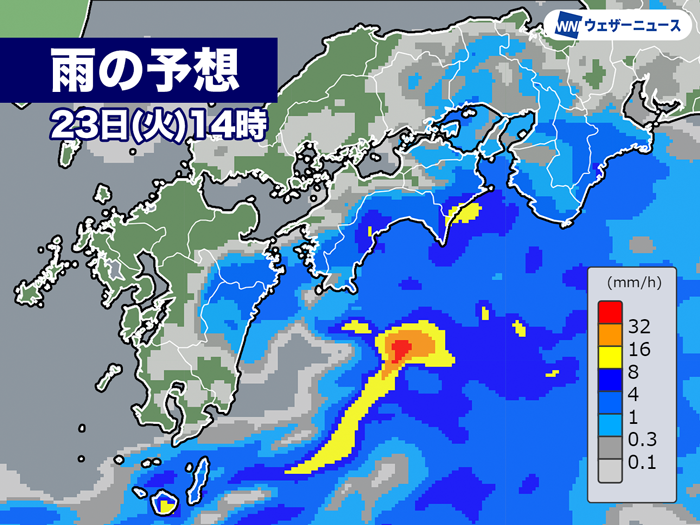 【雨情報】 日本列島の南にある前線が北上傾向で、九州付近では前線の活動が活発になっています。 周辺に発達した雨雲が見られ、今日23日(火)は西日本の太平洋側では局地的に土砂降りの雨となるおそれがあります。 沖縄でも一日を通して、雷を伴った強い雨に注意が必要です。 weathernews.jp/s/topics/20240…