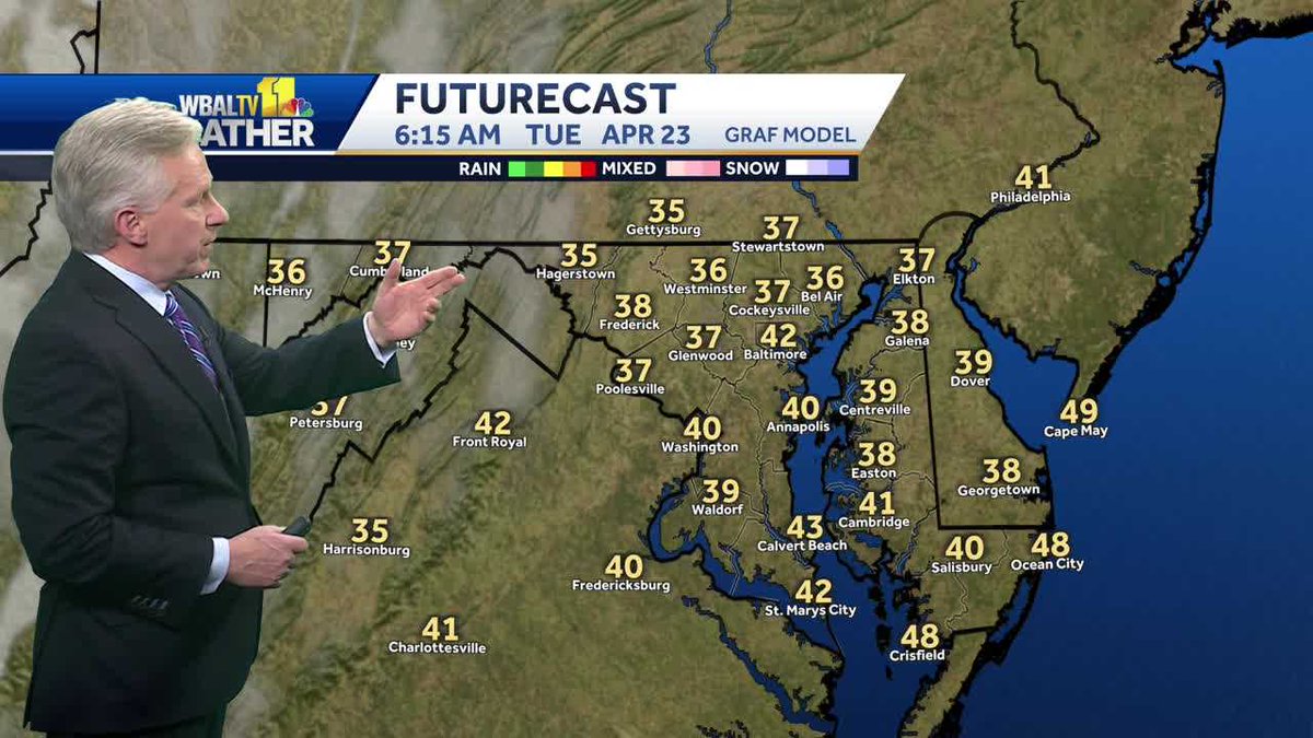 Chief Meteorologist Tom Tasselmyer says temps will drop overnight but things will continue to be pleasant in the afternoon. wbal.com/baltimore-mary…