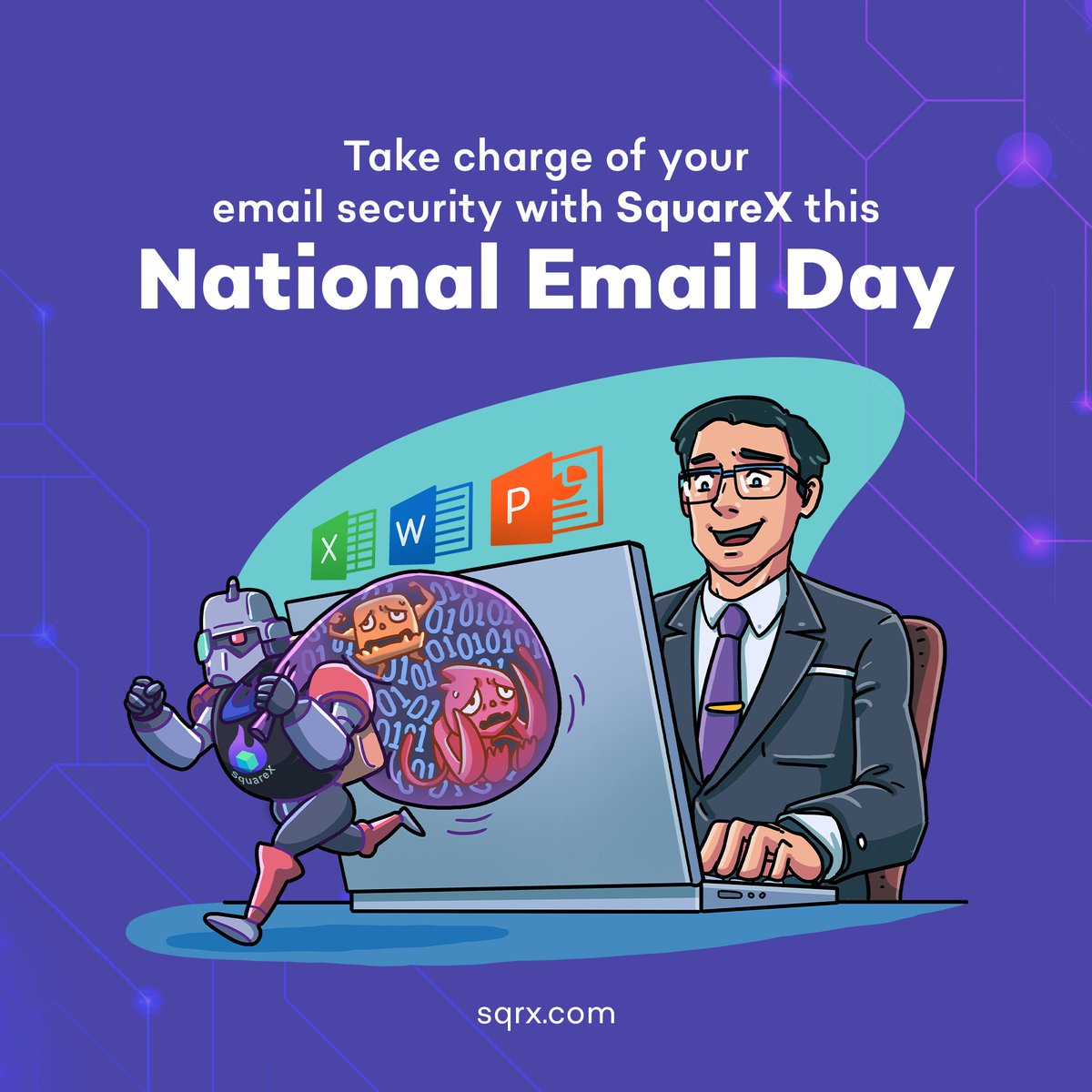 This #NationalEmailDay, we want to talk to you about email security. The biggest threat to your device and personal data could be sitting right there in your #email inbox, waiting to be opened or clicked on - which is why you need SquareX to protect you! 💪🏼