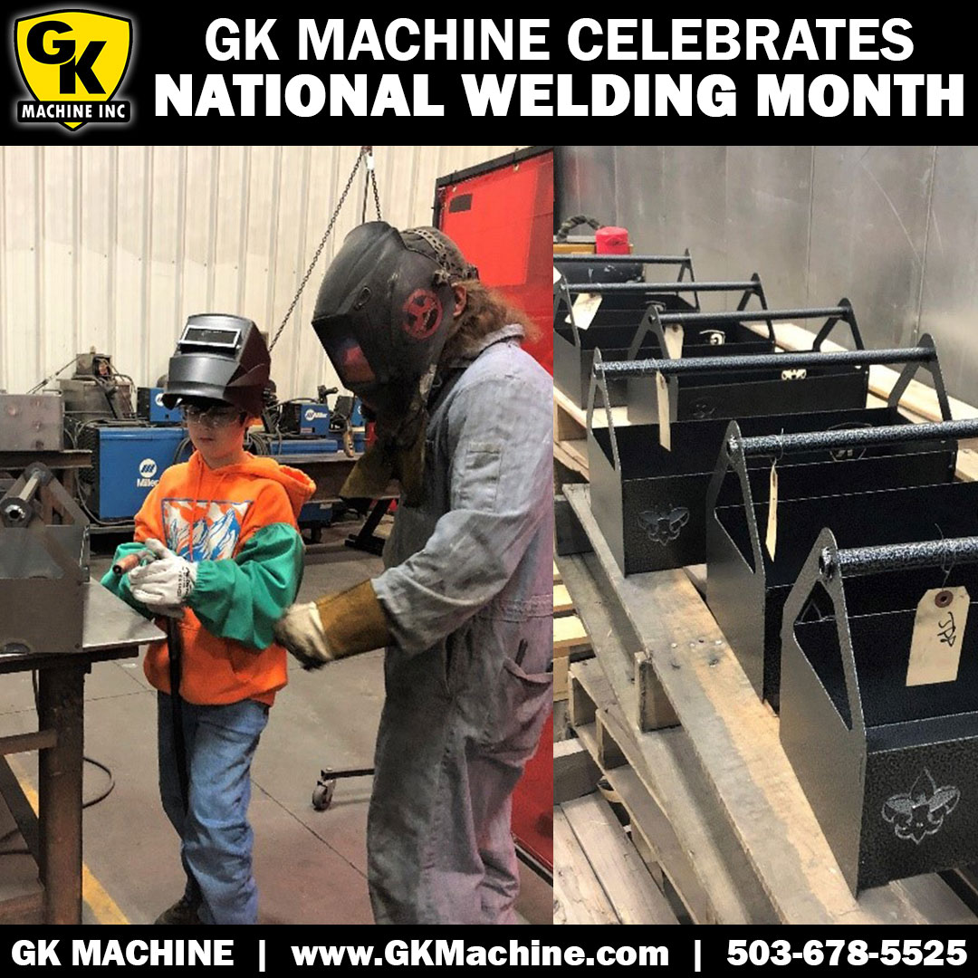 For #NationalWeldingMonth, GK Machine and Cascade Pacific Council hosted 30 Scouts for a Welding merit badge event. Scouts built and welded toolboxes, exploring careers in welding and manufacturing. GK owner Gary Grossen aims to inspire future welders to adapt to evolving tech.