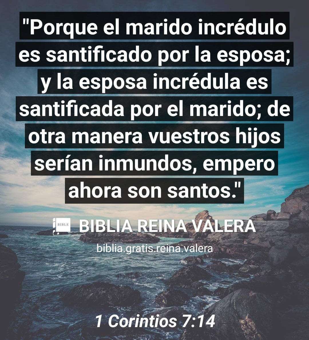 ✝ 1 Corintios 7:14

'Porque el marido incrédulo es santificado por la esposa; y la esposa incrédula es santificada por el marido; de otra manera vuestros hijos serían inmundos, empero ahora son santos.'

Biblia Reina Valera
play.google.com/store/apps/det…