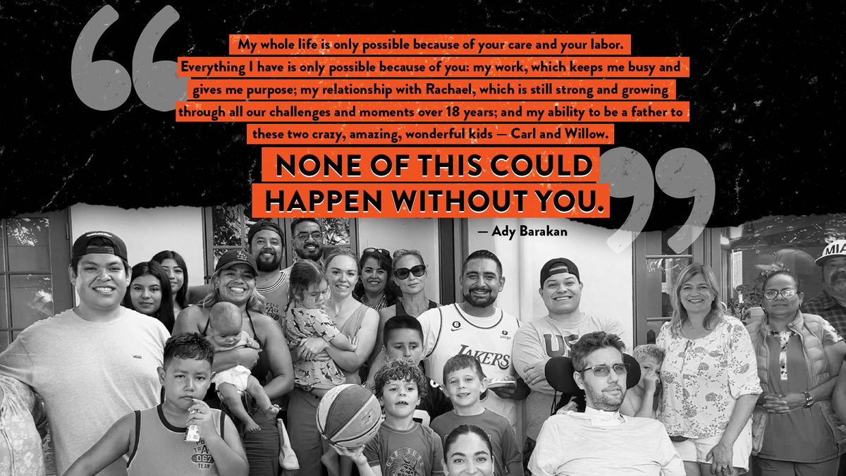 Because of his caregivers, Ady was able to be a husband to @rachael_king, a father to his children, Carl and Willow, and a leader in the movement for healthcare justice. 

Like Ady, everyone should have access to the care they need. #TheCareEconomy #CareCantWait