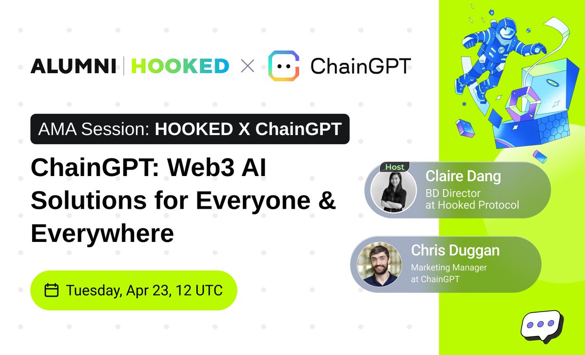 #NewEraofHOOKED #HookedonWeb3Mastery HOOKED 2.0: Master Web3 via insightful talk with Web3 ecosystem giant, @Chain_GPT, an advanced AI infrastructure that develops AI-powered technologies for the Web3, Blockchain, and Crypto space. In our latest initiative to enrich the Hooked…