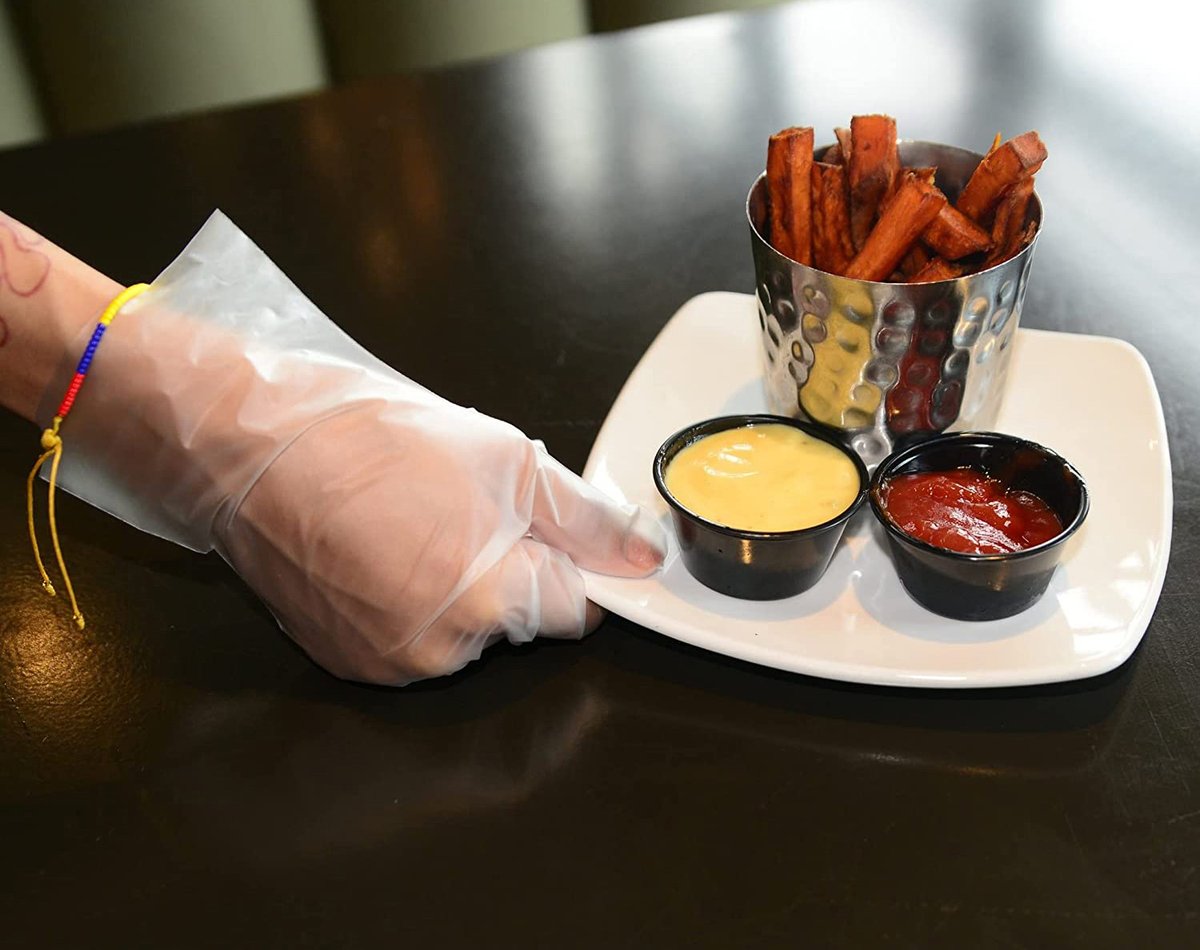 #gloves #disposablegloves #food #waitress 

1,000 Medium, Thick, Durable, Disposable, Food Handling, Hybrid, Stretch Poly Gloves

$32.00 #onsale  

• non-latex
• powder free
• BPA free
• food safe
• ideal for serving food in restaurants

Order: amazon.com/dp/B0090444AY?…