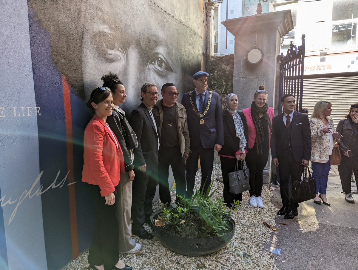 Congratulations to Cork City Council and the Frederick Douglass Family Initiative for the launch today of the Frederick Douglass mural at the Unitarian Church in Princes St.