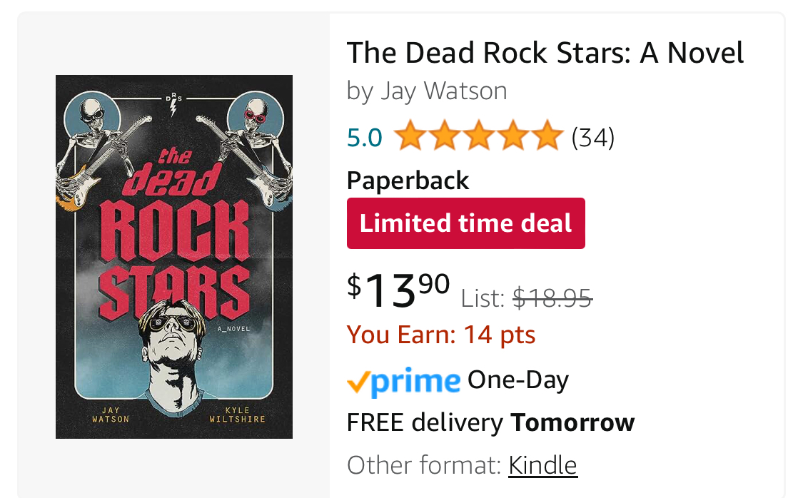 Another huge discount on Amazon. Don't wait, get your copy today!
shorturl.at/anDNZ
#deadrockstarsbook