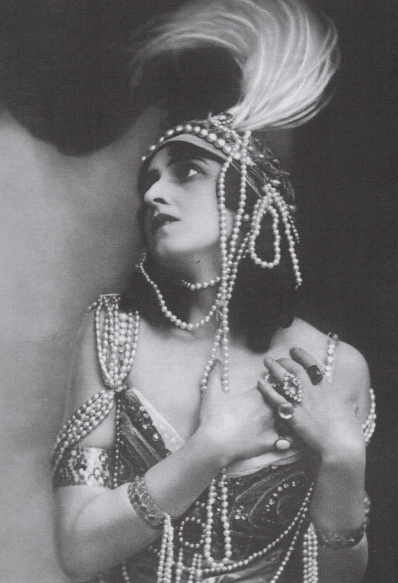 Russian ballerina Vera Fokina as Zobeïde in the production of the Ballets Russes' Scheherazade. Photographed in 1914.