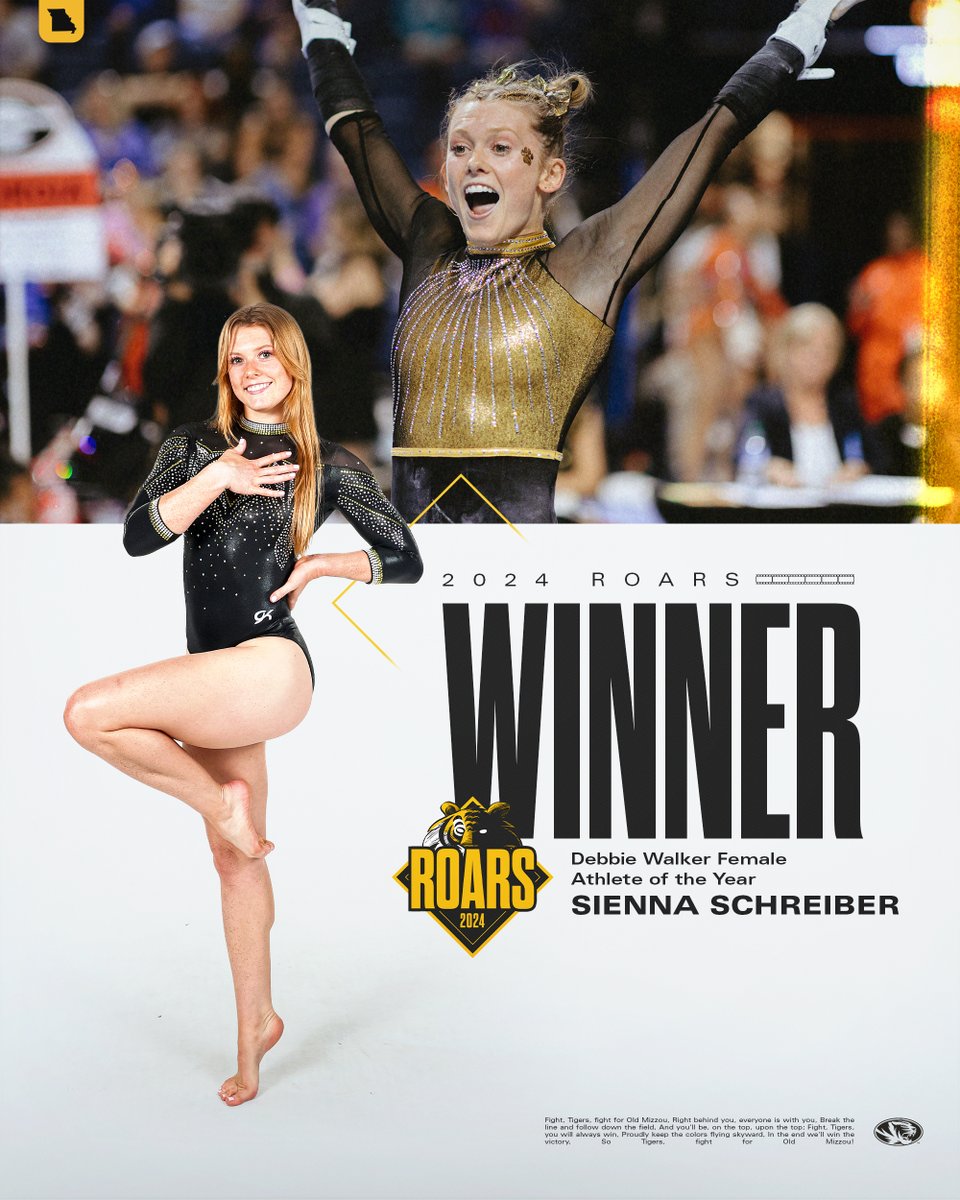 Sienna Schreiber is our Debbie Walker Female Athlete of the Year! #MIZ🐯 #ROARS24