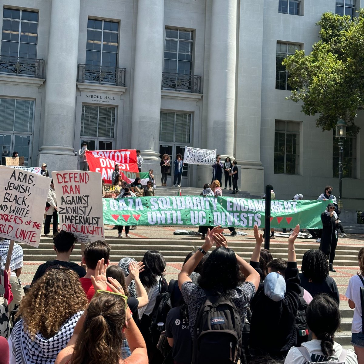 UC Berkeley students have begun their campus solidarity encampment with the demand that the University of California divest from Israel