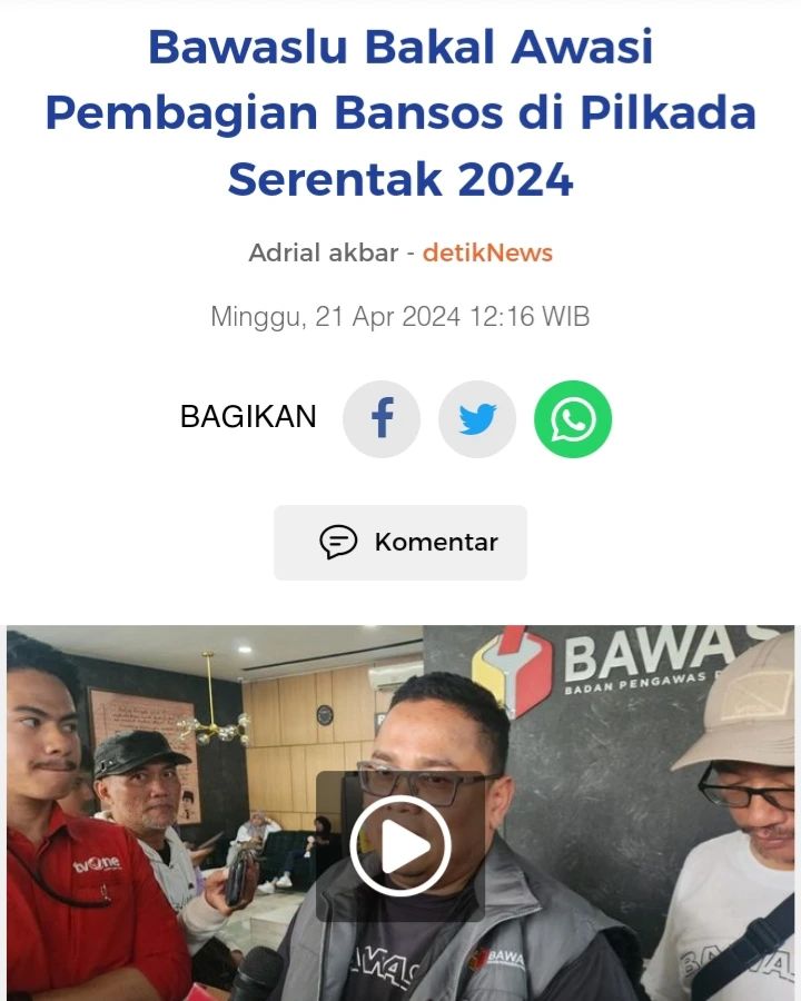 giliran pilpres di biarin..
pas pilkada di awasin, mending bubar lu pada😂😂😂

Telekkkkk lah